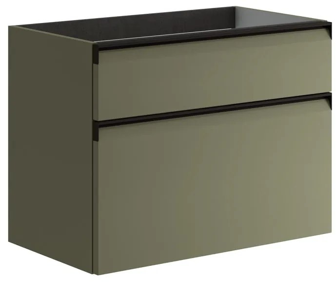 Mobile da bagno sotto lavabo Fusion verde salvia opaco L 79.5 x H 60 x P 45.5 cm 2 cassetti, lavabo non incluso