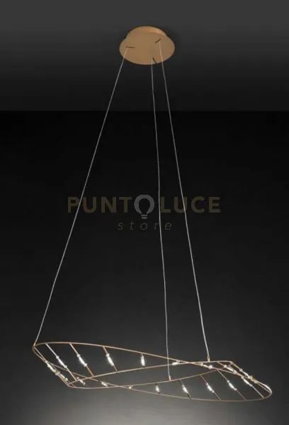 Tesa lampadario sospeso a led 2700k 4464lm 40w rame opaco l.120cm d...