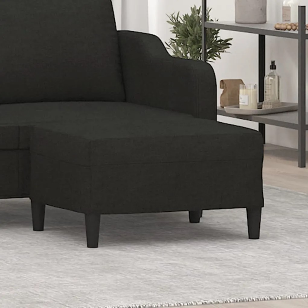 Poggiapiedi Nero 70x55x41 Cm İn Tessuto /