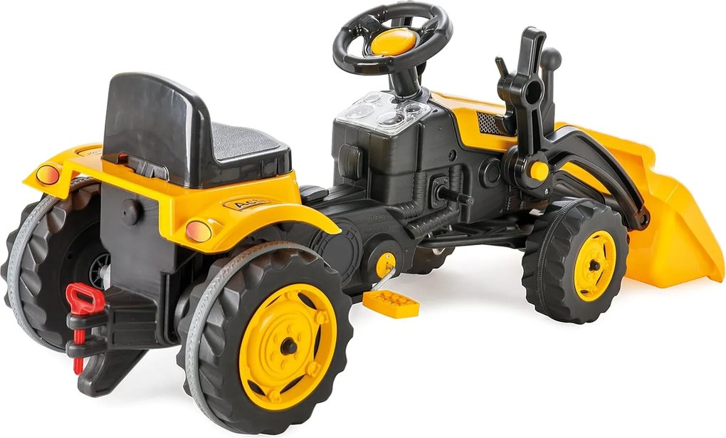 Trattore Ruspa a Pedali per Bambini 125x51x51 cm Giallo...