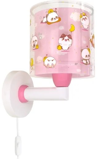 Dalber 41769S - Lampada da parete per bambini KAWAII FRIENDS 1xE27/15W/230V rosa