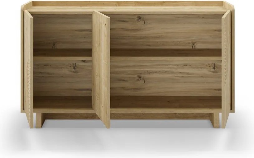 Cassettiera di colore naturale con effetto rovere 140x80x40 cm Daira – Marckeric