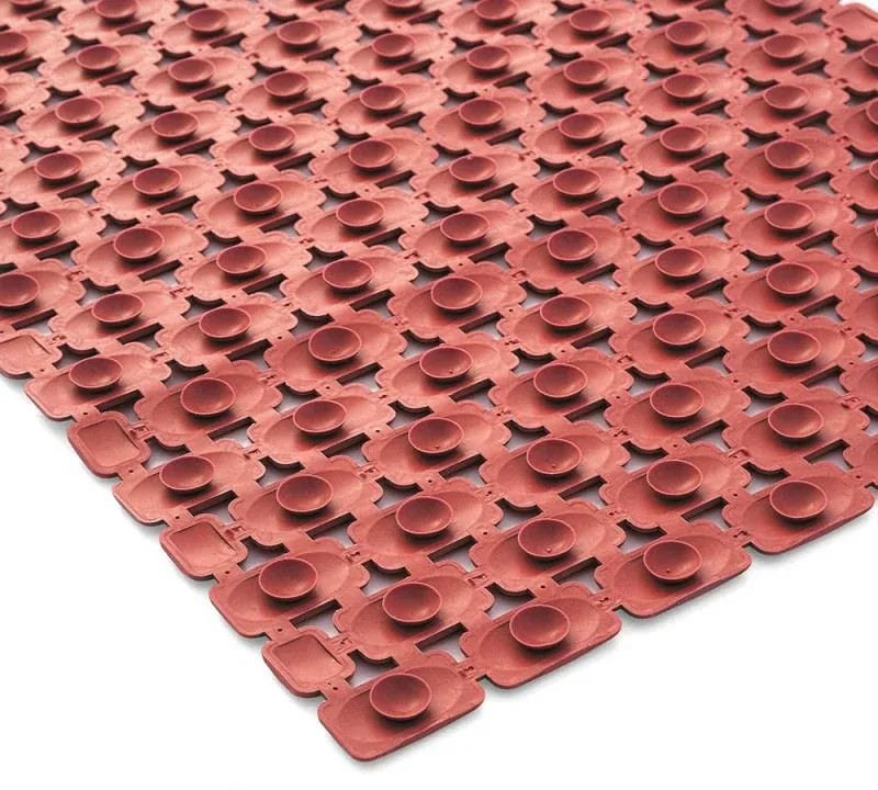 Tappetino antiscivolo doccia rosso 40x73 cm in plastica Spring