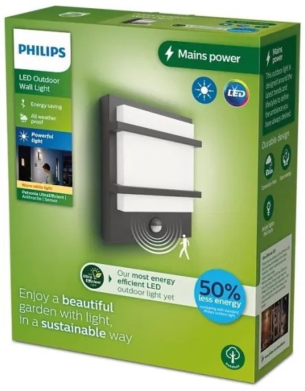 Philips - LED Applique da esterno con sensore PETRONIA LED/3,8W/230V IP44