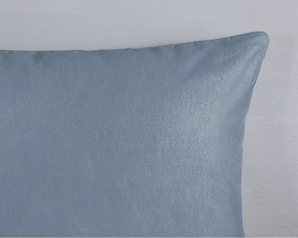 Set lenzuola letto singola in flanella blu-grigio 140x200 cm Gabin - Good Morning