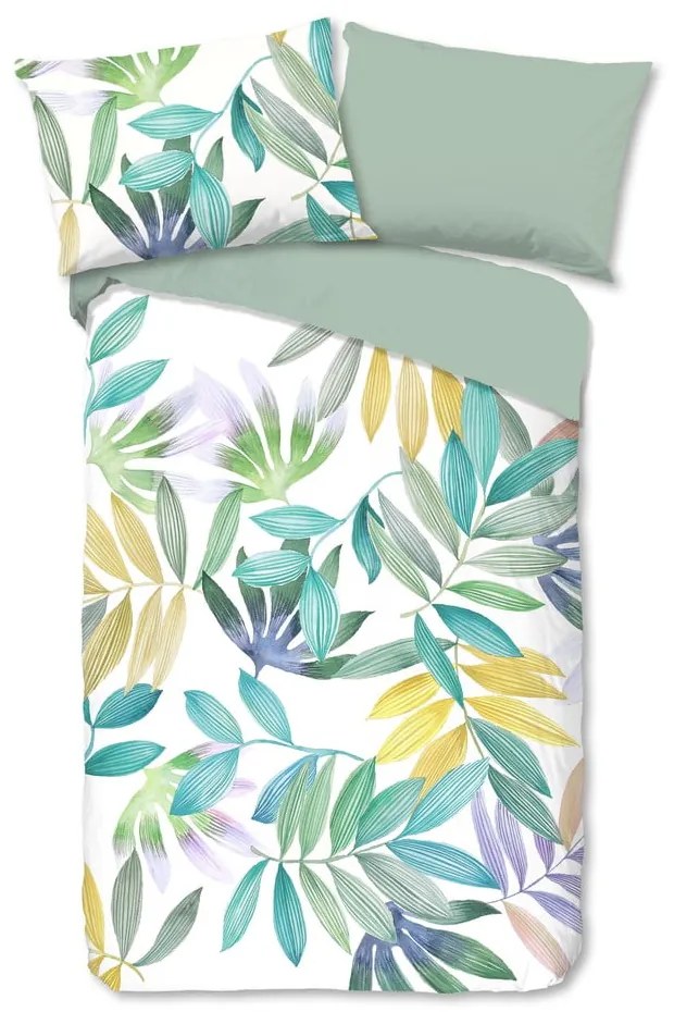 Set copripiumino e federa verde in cotone per letto singolo 140x200 cm Marcus – Good Morning