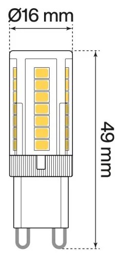 Lampada LED G9 4W, Ceramic, 110lm/W - Premium Colore Bianco Caldo 3.000K