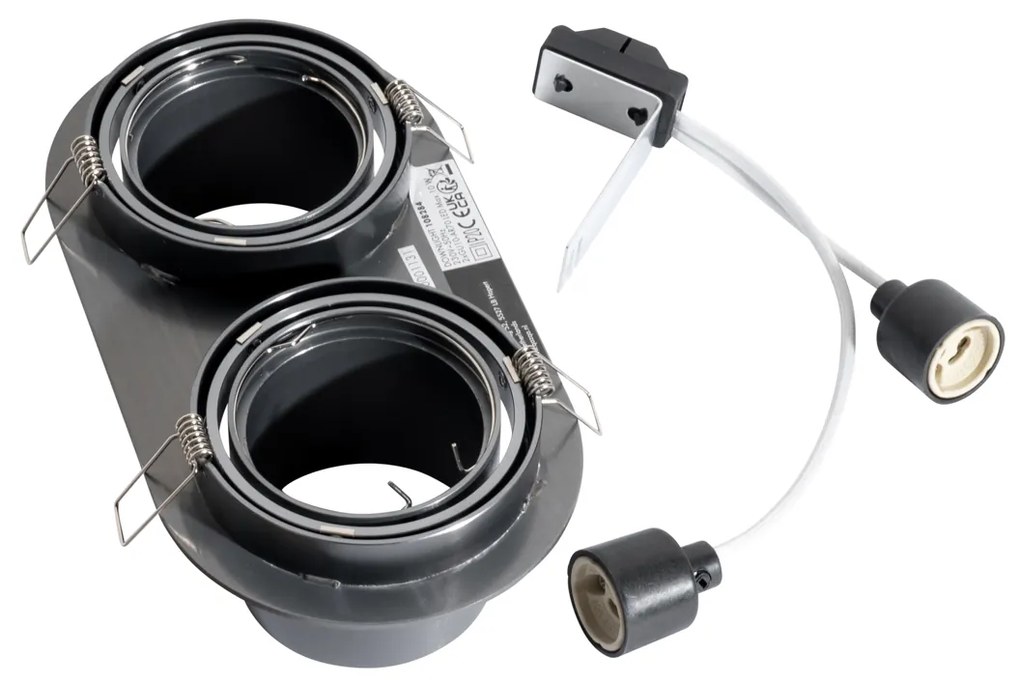 Faretto da incasso rotondo canna di fucile GU10 70 mm orientabile 2 luci - Installa