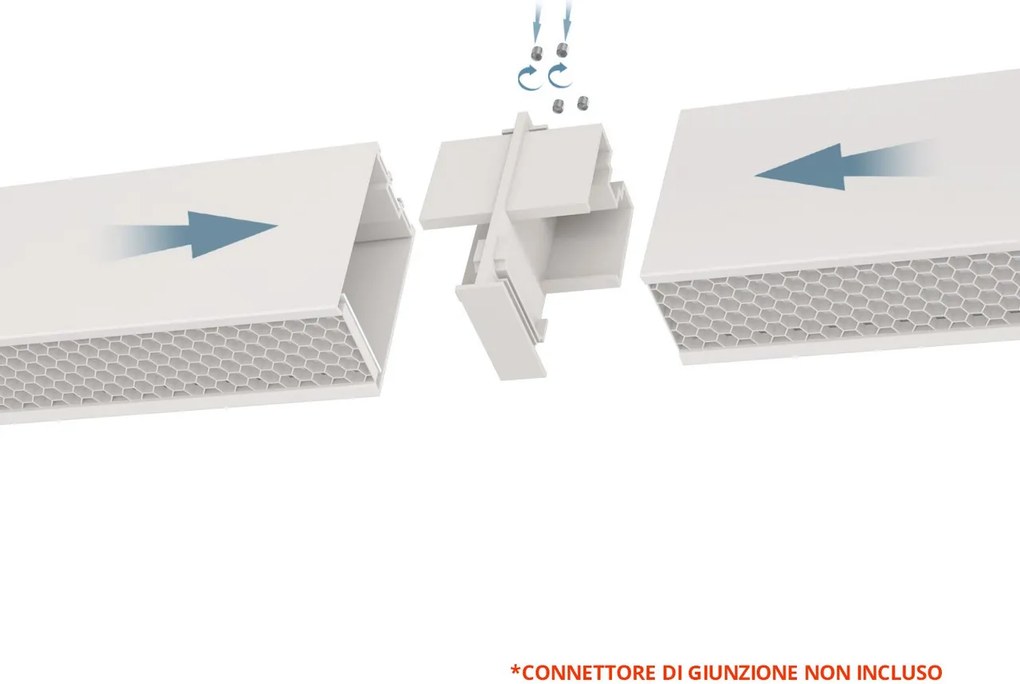 Lampada LED Sospesa 40W 120cm UGR11 DALI2 con driver Philips Bianca o nera