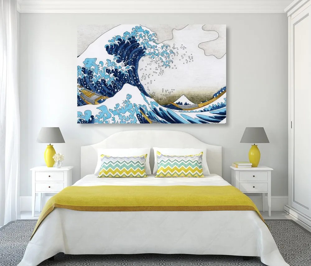 Stampa su tela – Riproduzione La grande onda di Kanagawa - Katsushika Hokusai