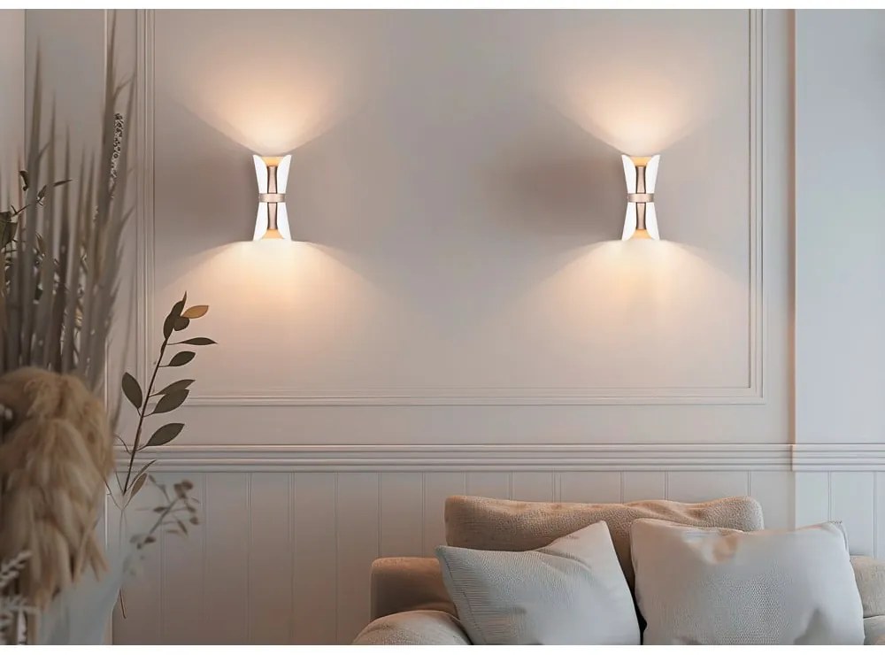 Lampada da parete in colore bianco-bronzo Coat - Trio