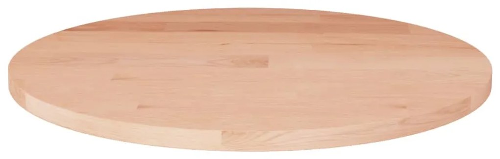 Piano Tavolo Rotondo Ø30x1,5 Cm Massello Di Rovere Non Trattato /