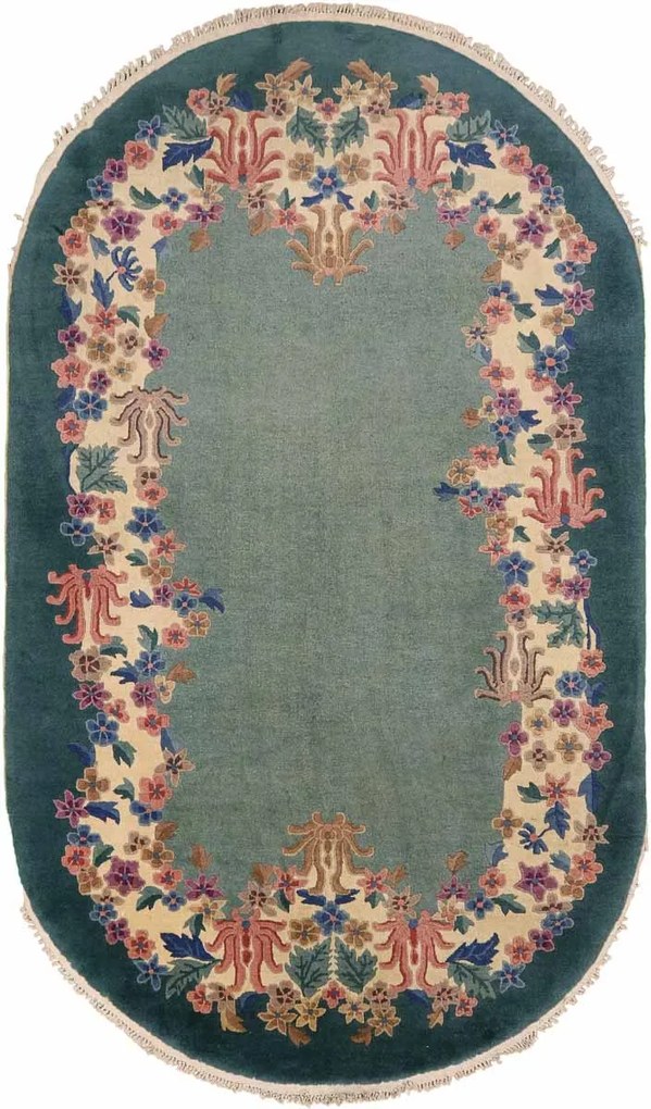 Peking Tappeto 110 x 210 Verde (Iran) Annodato A Mano