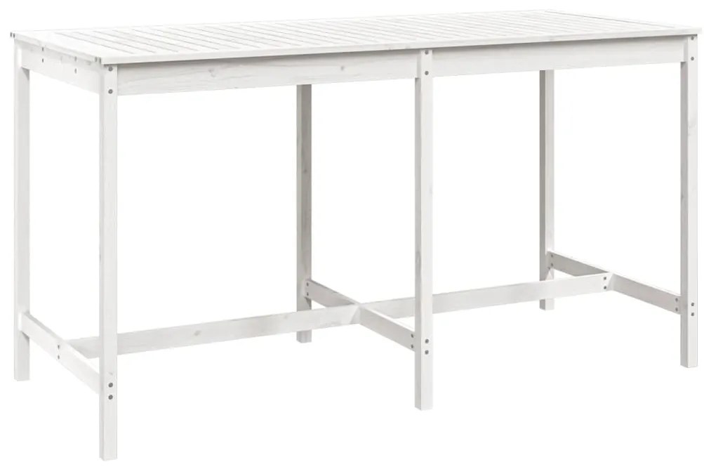 Tavolo da giardino bianco 203,5x90x110cm legno massello di pino