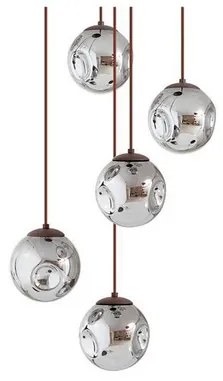Valentina 5 Round Lampada a Sospensione Smoked Grey/Brown - Lindby