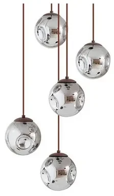 Valentina 5 Round Lampada a Sospensione Smoked Grey/Brown - Lindby