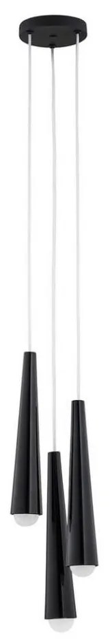 Argon 6103 - Lampadario su filo  HOLLYWOOD 3xE14/7W/230V nero