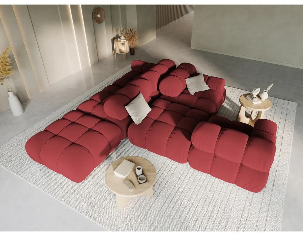Divano in velluto rosso 282 cm Bellis - Micadoni Home