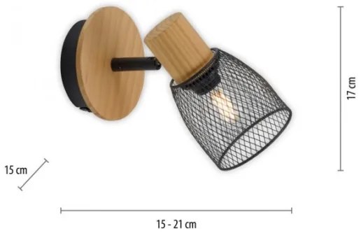 JUST LIGHT. 15191-79 - Faretto da parete TAMIS 1xE14/10W/230V pino