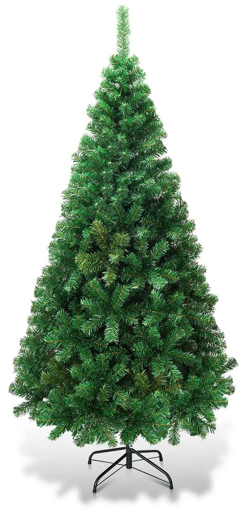 Costway Albero di natale artificiale 150cm in PVC con 350 rami, supporto in metallo e piedi in gomma Verde