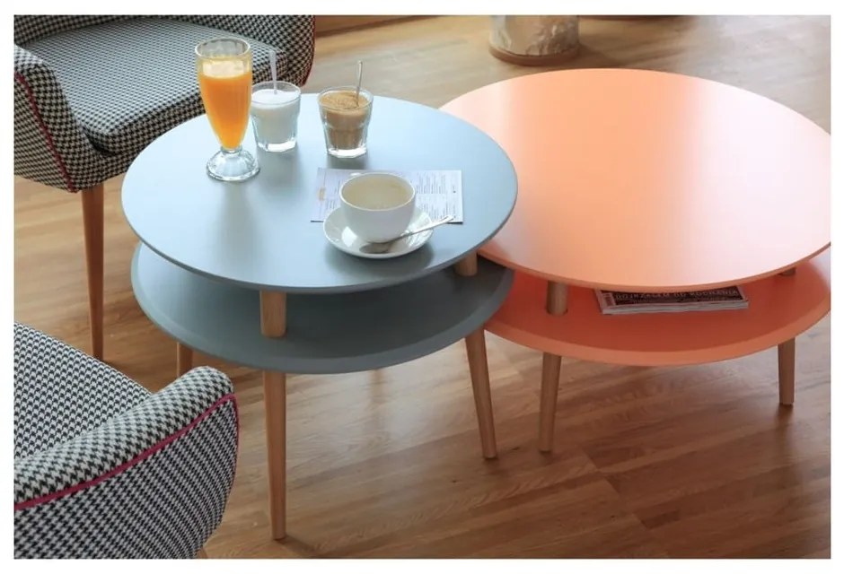 Tavolino da salotto rotondo color antracite ø 70 cm Ufo – Ragaba