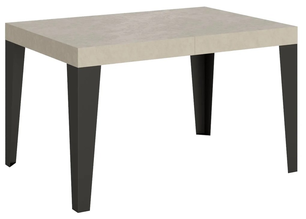Tavolo allungabile Flame con telaio e gambe antracite, Cashmere / 90x160/264 cm