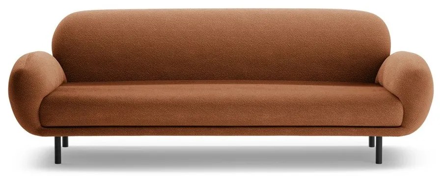 Divano color terracotta con rivestimento in bouclé 208 cm Poppy – Micadoni