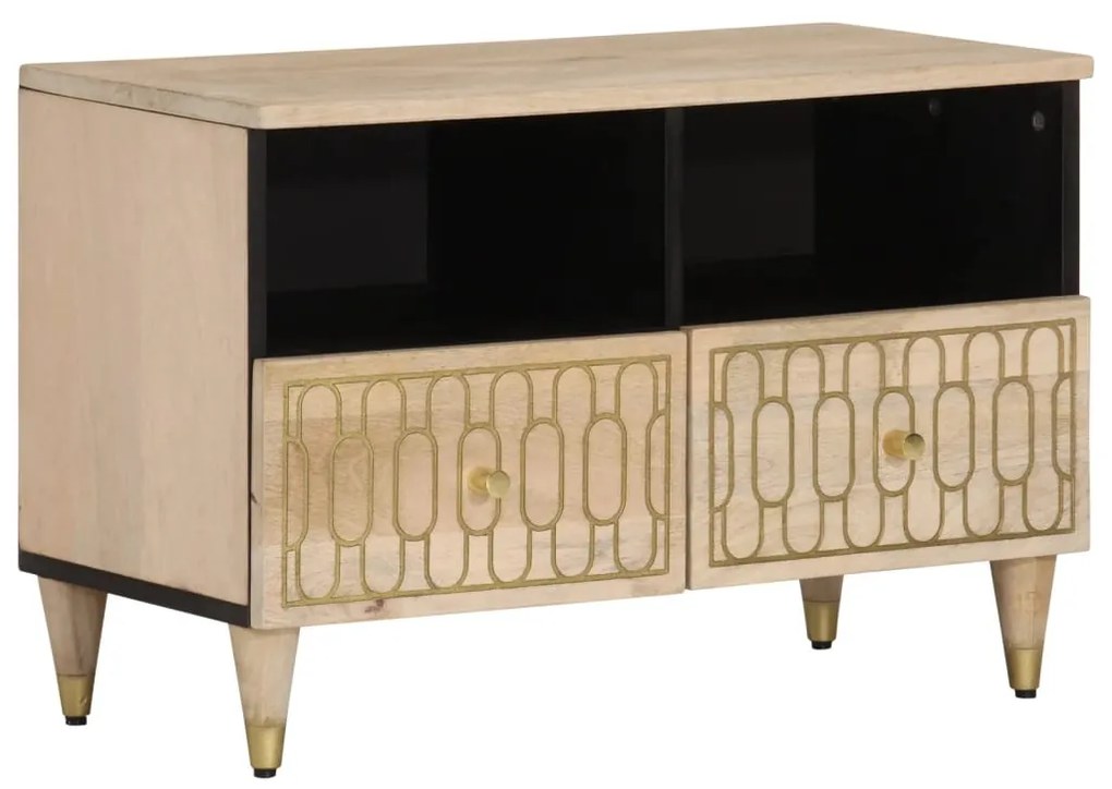 Mobile Porta Tv 70x33x46 Cm İn Legno Massello Di Mango /