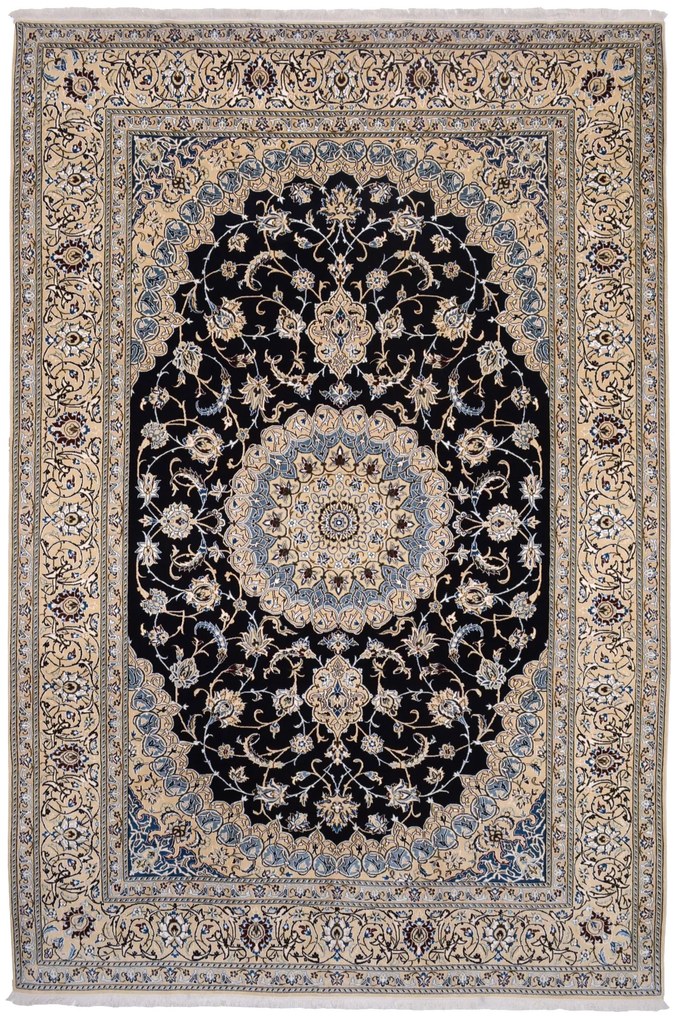 Nain Tappeto persiano 240x360 Blu (Iran) Annodato A Mano