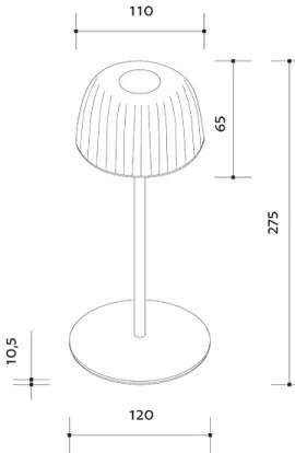 LED Lampada da tavolo ricaricabile per esterni dimmerabile VIVIEN LED/3W/5V 2700K IP54 bianco