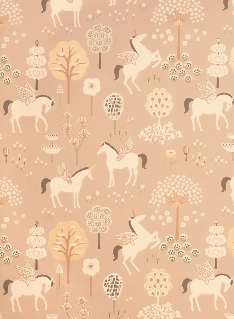 Majvillan Carta da parati True Unicorns - Old Pink