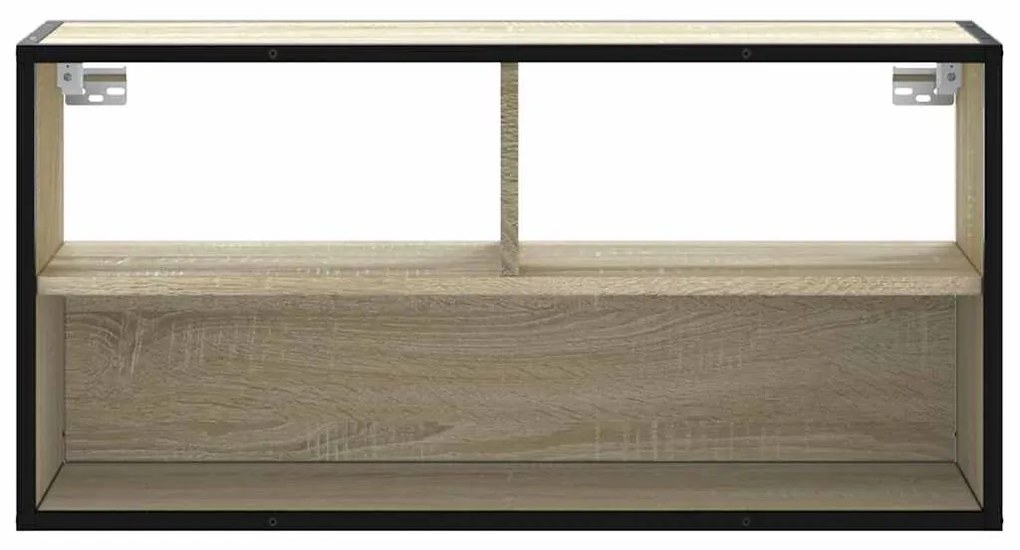 Mobile tv rovere sonoma 80x31x39,5 cm legno multistrato metallo