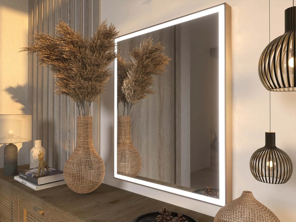 Specchio LED in cornice per bagno M1