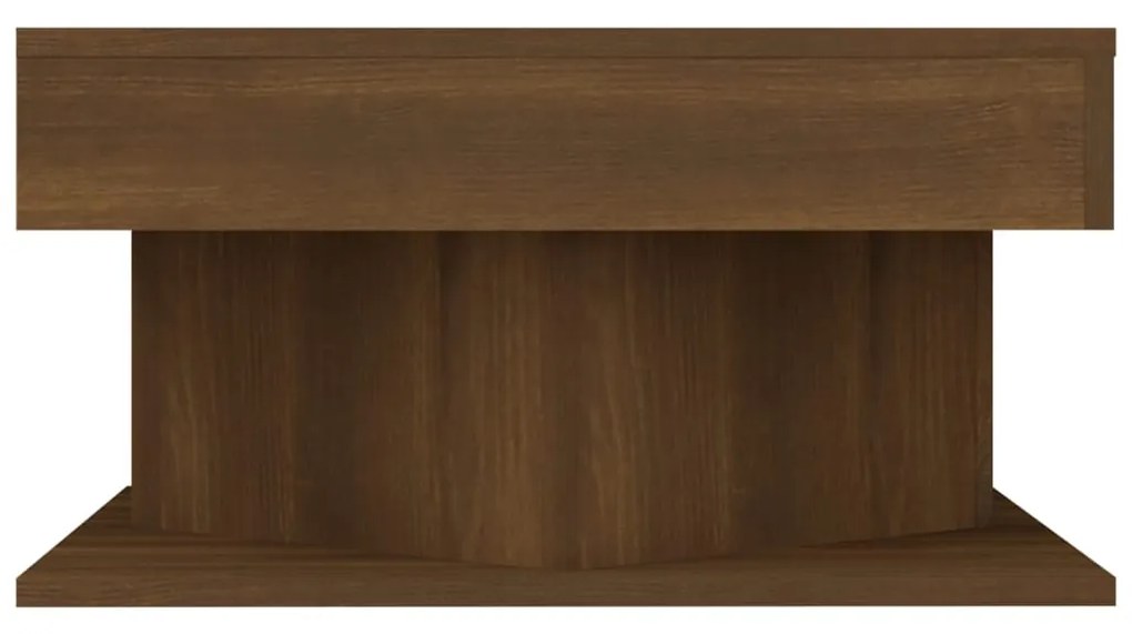 Tavolino da salotto rovere marrone 57x57x30cm legno multistrato