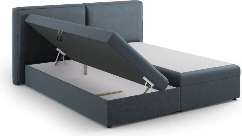 Letto boxspring blu con contenitore 180x200 cm Arendal – Cosmopolitan Design