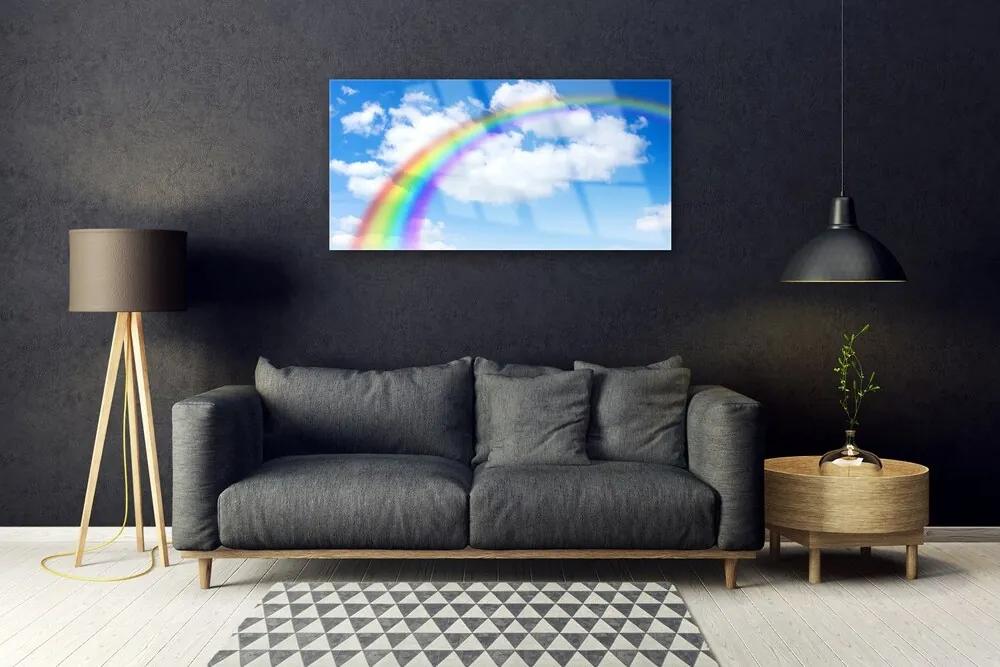 Quadro acrilico Arcobaleno Cielo Nuvole Natura 100x50 cm