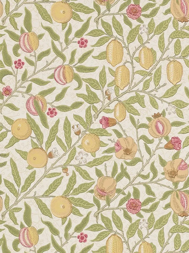 Morris & Co Carta da parati Fruit - Limestone/ Artichoke