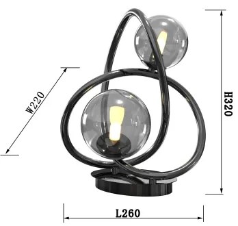 Wofi 8014-205 - Lampada da tavolo LED NANCY 2xG9/3,5W/230V nero/cromo