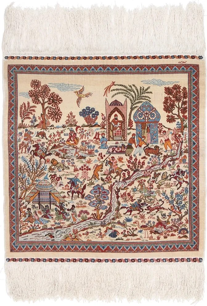 Hereke Tappeto 60 x 60 (Tacchino) Annodato A Mano