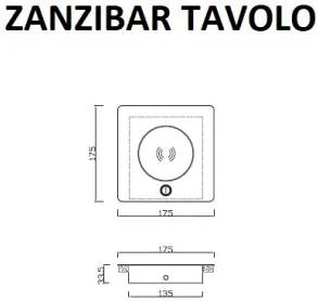 Mantra zanzibar bianco lampada da tavolo led con ricarica wireless per smartphone