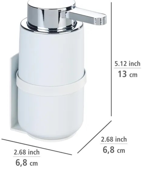 WENKO 54655100 - Dispenser per sapone WOYA 250 ml bianco/cromo lucido