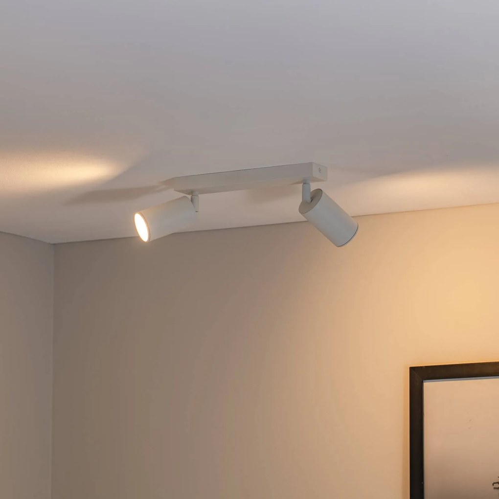 Argon Faretto da soffitto Sado, bianco, acciaio, orientabile, a 2 luci