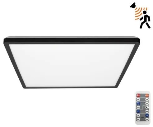 Lampada LED bagno NIVERA LED/24W/230V IP54 30x30 cm nera con sensore + DO