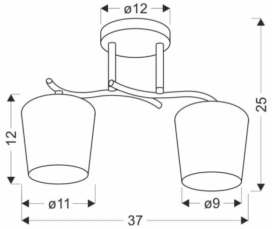 Lampadario a sospensione con supporto rigido ESNYR 2xE27/40W/230V nero/bianco