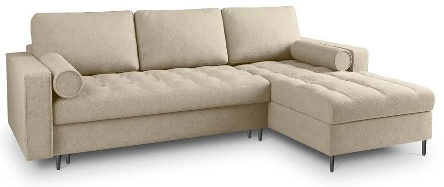 Divano letto angolare beige, angolo destro Santo - Milo Casa