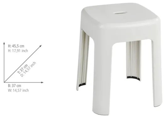 WENKO 22160100 - Sgabello ALASKA 37x45,5 cm, bianco