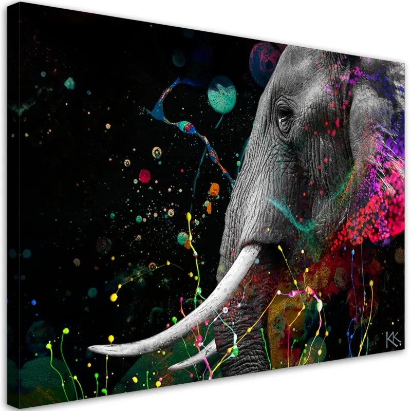 Quadro su tela, Astrazione di elefante africano  Dimensioni 90x60