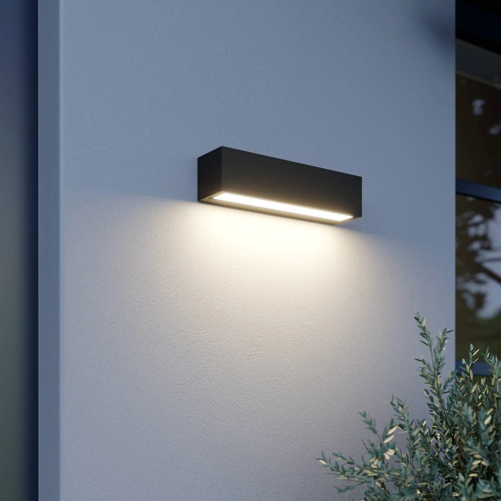 Applique da esterni a LED Lengo Lucande, Nero, Alluminio, Moderno, Applique LED da esterni