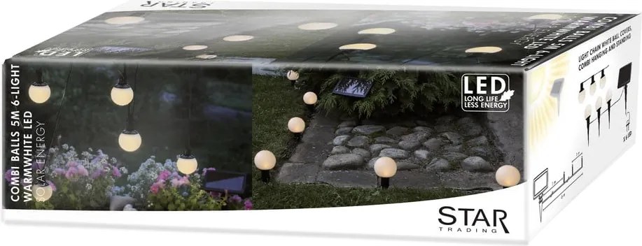 Catena luminosa solare a LED per esterni, lunghezza 5 m Globus - Star Trading