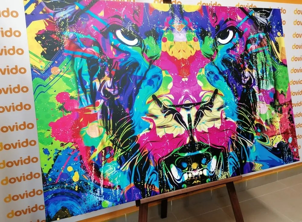 Stampa su tela – Felino multicolore